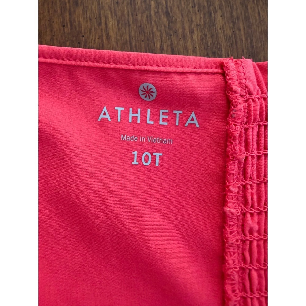 Athleta Halter Dress Women Hot Pink Surplice Smocked Back Performance 10T - Picture 4 of 6